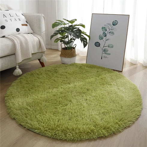 Round Fluffy Plush Carpet for Home Living Room Decor Thick Area Rugs Velvet Floor Mats